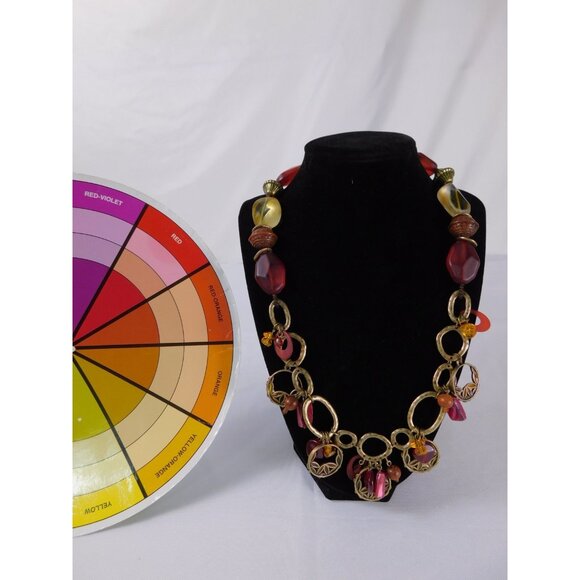 Coldwater Creek Statement Necklace Multi Strand Beaded Mixed Media Boho Gift Jew - Picture 3 of 7